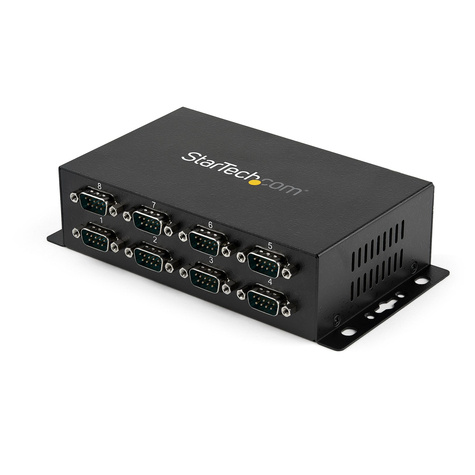 STARTECH STARTECH StarTech.com 8-poort USB naar DB9 RS232 Seriële Adapter Hub Industriële DIN-rail en Wandmontage - Seriële adapter - USB 2.0 - RS-232 x 8 - zwart