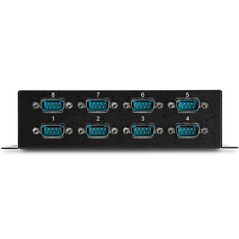 STARTECH StarTech.com 8-poort USB naar DB9 RS232 Seriële Adapter Hub Industriële DIN-rail en Wandmontage - Seriële adapter - USB 2.0 - RS-232 x 8 - zwart