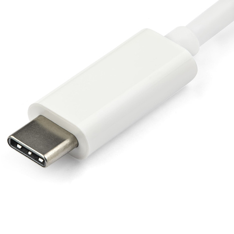 STARTECH USB-C naar VGA adapter - USB Type-C naar VGA video converter - wit - USB/VGA-adapter - 24 pin USB-C (M) naar HD-15 (VGA) (V)