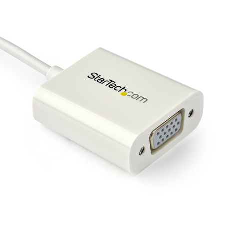 STARTECH USB-C naar VGA adapter - USB Type-C naar VGA video converter - wit - USB/VGA-adapter - 24 pin USB-C (M) naar HD-15 (VGA) (V)