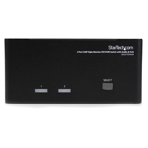 STARTECH 2-poort 3x Monitor DVI USB KVM-switch met Audio en USB 2.0-hub - KVM / audio / USB switch - 2 x KVM / audio / USB