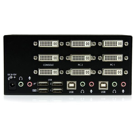 STARTECH 2-poort 3x Monitor DVI USB KVM-switch met Audio en USB 2.0-hub - KVM / audio / USB switch - 2 x KVM / audio / USB
