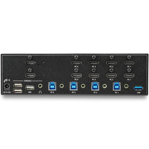 STARTECH 4 poorts HDMI KVM switch - 4K 30Hz - dual display - KVM / audio / USB switch - 4 x KVM / audio / USB - rack-uitvoering