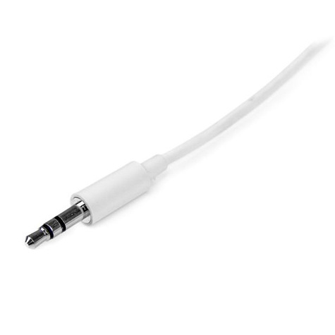 STARTECH 3 m witte Slim 3,5 mm stereo/audiokabel - M/M - Audiokabel - mini-phone stereo 3.5 mm male naar mini-phone stereo 3.5 mm male - 3 m - wit - voor P/N: PEXSOUND7CH