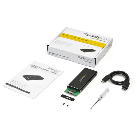 STARTECH M.2 naar SATA SSD behuizing - USB 3.1 (10Gbps) met USB-C kabel - externe M.2 SSD behuizing - aluminium - Storage enclosure