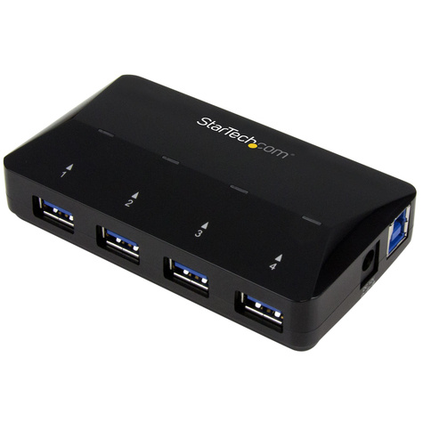 STARTECH 4-Poorts USB 3.0 Hub met specifieke oplaadpoort - 1 x 2.4A poort - Desktop USB Hub en oplaadstation - Gedeelde switch voor USB-randapparatuur