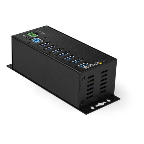 STARTECH 7 Port USB 3.0 Hub met Voeding  Overspanningsbeveiliging - Industrial Powered USB 3.0 Data Transfer Hub - Muur/Bureau/Din Rail Mountable