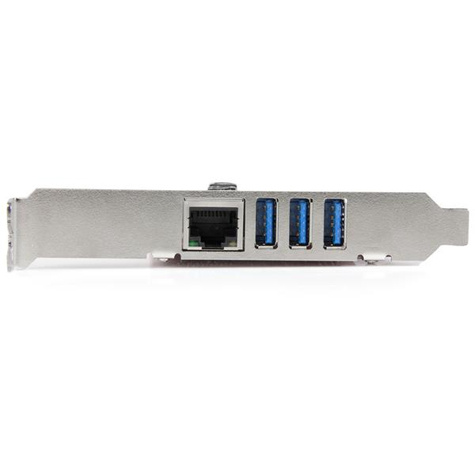 STARTECH StarTech.com 3-poorts PCI Express USB 3.0-kaart + gigabit Ethernet - Netwerk / USB adapter - PCIe 2.0 laag profiel - USB 3.0 x 3 + 1000Base-T x 1