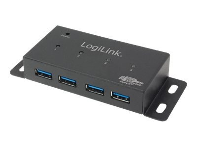 LogiLink LogiLink 4 Port Hub, USB 3.0 actief zwart (metaal)