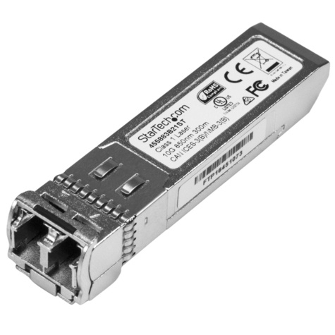 STARTECH STARTECH HP 455883-B21 compatibel SFP+ Transceiver Module -10GBASE-SR 10 Gbps - Multi Mode glasvezel  LC - 300 m - TAA - levenslange garantie