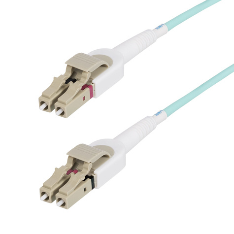 STARTECH 5m (15ft) LC to LC (UPC) OM4 Switchable Fiber Optic Cable 50/125µm, 100G Networks, Toolless Polarity Switching