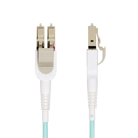 STARTECH 5m (15ft) LC to LC (UPC) OM4 Switchable Fiber Optic Cable 50/125µm, 100G Networks, Toolless Polarity Switching