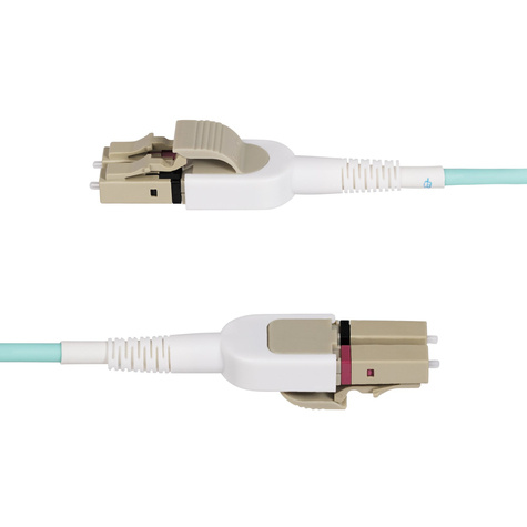 STARTECH 5m (15ft) LC to LC (UPC) OM4 Switchable Fiber Optic Cable 50/125µm, 100G Networks, Toolless Polarity Switching