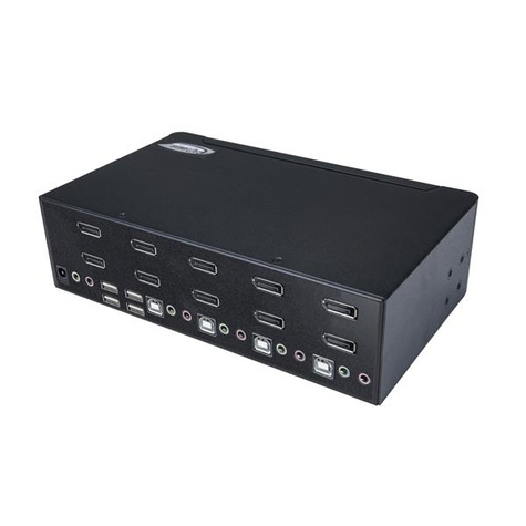 STARTECH 4 poorts Dual DisplayPort KVM switch - 4K 60Hz - KVM / audio / USB switch - 4 x KVM / audio / USB - 1 lokale gebruiker - rack-uitvoering, desktop