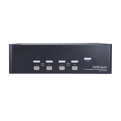 STARTECH 4 poorts Dual DisplayPort KVM switch - 4K 60Hz - KVM / audio / USB switch - 4 x KVM / audio / USB - 1 lokale gebruiker - rack-uitvoering, desktop