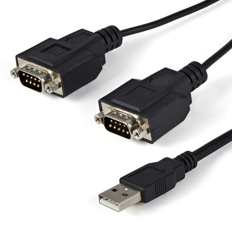 STARTECH 2-poort FTDI USB naar RS232 Seriële Adapter Verloopkabel met COM-behoud - Seriële adapter - USB - RS-232 x 2 - zwart