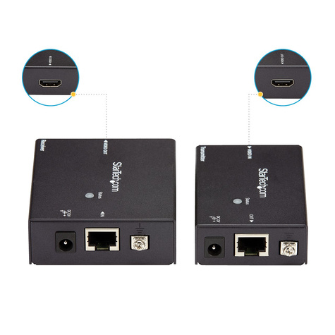 STARTECH HDMI Extender over Cat5e / Cat6 - HDMI over Ethernet Extender met Power over Cable (PoC) 70m - 1920x1080 - Video/audio-uitbreider