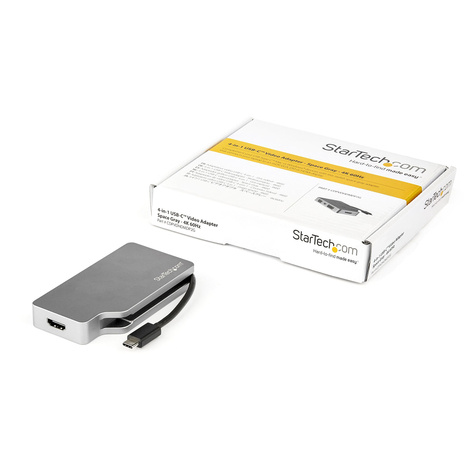 STARTECH USB C Multiport Video Adapter met HDMI, VGA, Mini DisplayPort of DVI, USB Type C Monitor Adapter naar HDMI 2.0 of mDP 1.2 (4K 60Hz)