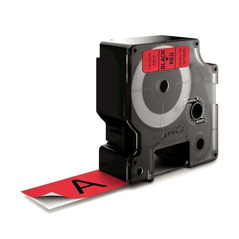 DYMO DYMO D1 -Standard Labels - Black on Red - 24mm x 7m