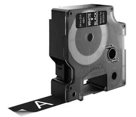 DYMO D1 -Standard Labels - White on Black - 19mm x 7m
