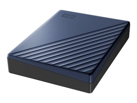 Western Digital My Passport Ultra WDBFTM0050BBL - Vaste schijf - gecodeerd - 5 TB - extern (draagbaar) - USB 3.1 (USB-C aansluiting) - 256-bits AES - blauw