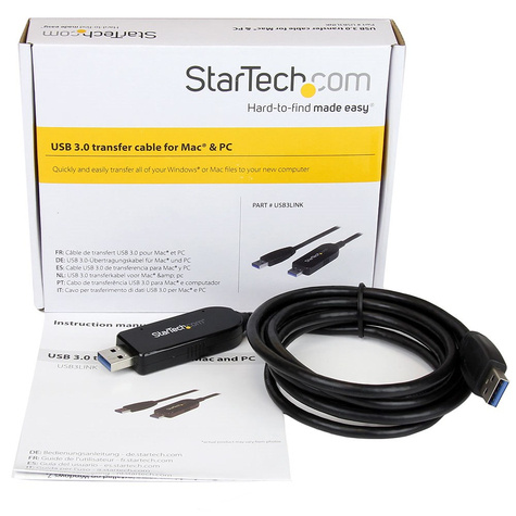 STARTECH USB 3.0 Data Transfer Cable for Windows  Mac - 2m (6ft) - Adapter voor direct verbinden - USB 3.0 - USB 3.0 - zwart
