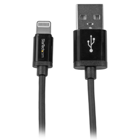 STARTECH 1 m zwarte Apple 8-polige Lightning connector naar USB-kabel voor iPhone / iPod / iPad - Lightning-kabel - Lightning male naar USB male