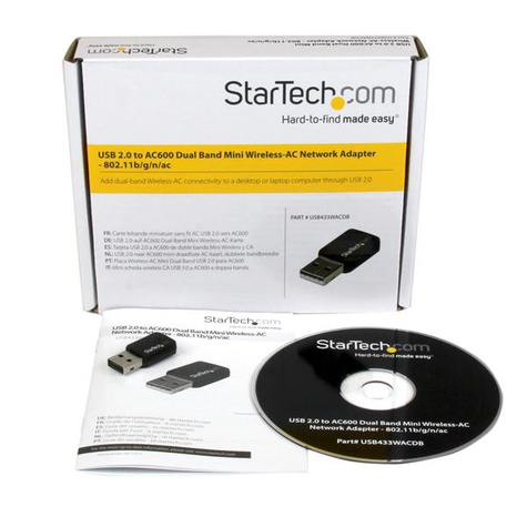 STARTECH USB 2.0 AC600 Mini Dual Band Wireless-AC Network Adapter - 1T1R 802.11ac WiFi Adapter - 2.4GHz / 5GHz USB Wireless
