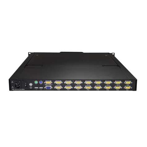 STARTECH 16 port KVM Rack Console met 1,8m Lange Kabels, Geïntegreerde KVM Switch met 19" LCD Scherm