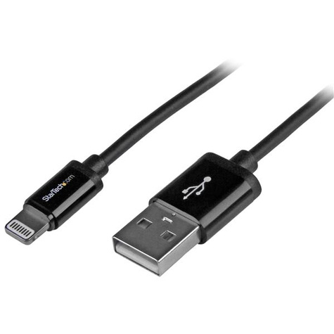 STARTECH 1 m zwarte Apple 8-polige Lightning connector naar USB-kabel voor iPhone / iPod / iPad - Lightning-kabel - Lightning male naar USB male