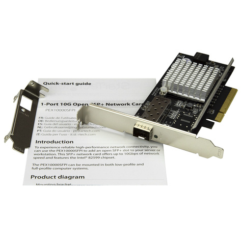 STARTECH 1 Poort 10G Open SFP+ Netwerkkaart - Intel Chip - MM/SM - PCI Express 10G NIC met Open SFP+ - PCIe 10G Ethernet netwerkkaart