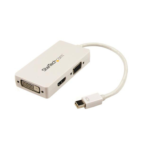 STARTECH STARTECH A/V-reisadapter: 3-in-1 Mini DisplayPort naar VGA DVI- of HDMI-converter - wit - Videoconverter - DisplayPort