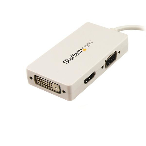 STARTECH A/V-reisadapter: 3-in-1 Mini DisplayPort naar VGA DVI- of HDMI-converter - wit - Videoconverter - DisplayPort