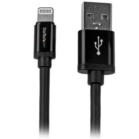 STARTECH STARTECH 2 m lange zwarte Apple 8-polige Lightning-connector naar USB-kabel voor iPhone / iPod / iPad - Lightning-kabel
