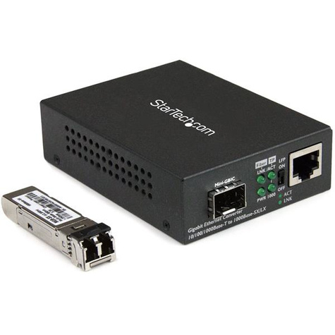 STARTECH Gigabit ethernet glasvezel media converter - Compact - 850nm MM LC - 550m - met MM SFP ontvanger - 10/100/1000 netwerken