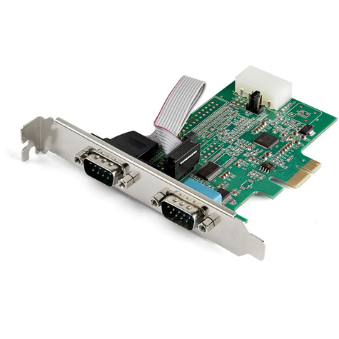 STARTECH 2-port PCI Express RS232 Serial Adapter Kaart, PCIe RS232 Seriële Host Controller Kaart, PCIe naar Dual Serial DB9 Kaart, 16950 UART