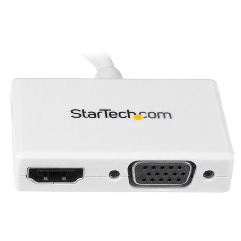 STARTECH A/V-reisadapter: 2-in-1 Mini DisplayPort naar HDMI of VGA converter - Videoconverter - DisplayPort - HDMI, VGA - wit - voor Apple MacBook Air