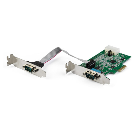 STARTECH 2 Port PCI Express RS232 Seriële Kaart, PCIe RS232 Serial Host Controller Kaart, PCIe naar Serial DB9 Adapter Kaart, 16950 UART