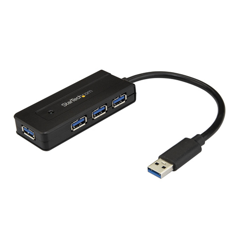 STARTECH 4 Port USB 3.0 Hub, SuperSpeed 5Gbps met Snellader, Portable USB 3.1 Gen 1 Type-A Laptop/Desktop Hub
