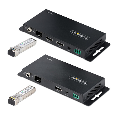 STARTECH 4K HDMI over Fiber Extender Kit, 4K 60Hz up to 3300ft/1km (Single Mode) or 1000ft/300m (Multimode) LC Fiber Optic