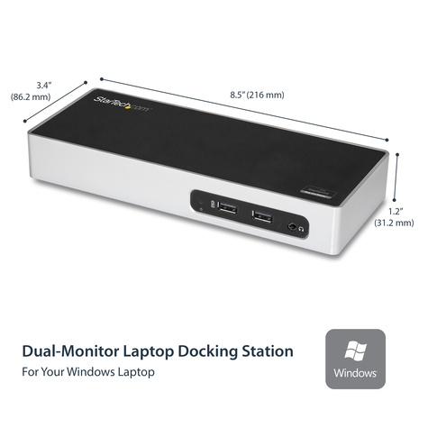 STARTECH USB 3.0 Docking Station - Dual Monitor Laptop Docking Station met HDMI  DVI/VGA Video