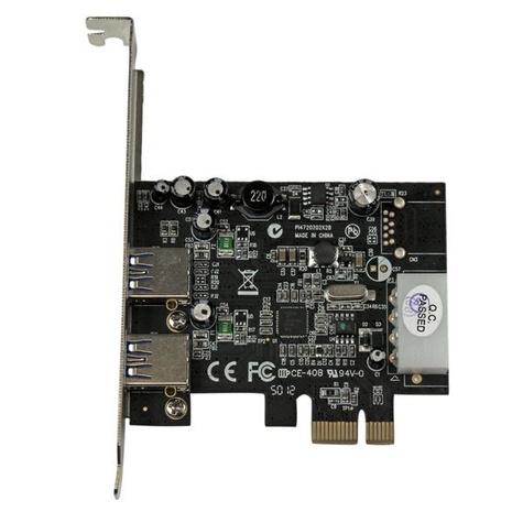STARTECH 2-poorts PCI Express (PCIe) SuperSpeed USB 3.0-kaartadapter met UASP - LP4-voeding - USB-adapter - PCIe - USB 3.0 x 2