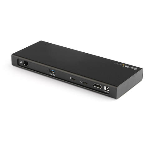 STARTECH Dual 4K Thunderbolt 3 dock - 85W PD - SD 4.0 kaartlezer - PCIe M.2 - 3x USB poorten - laptop docking station - TB 3 naar DP