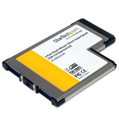 STARTECH 2-poorts verzonken gemonteerde ExpressCard 54 mm SuperSpeed USB 3.0 kaartadapter met UASP-ondersteuning