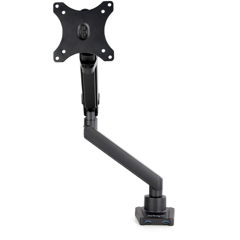 STARTECH Desk Mount Monitor Arm with 2x USB 3.0 ports, Slim Full Motion Adjustable Single Monitor VESA Mount up to 17.6lbs (8kg) Display