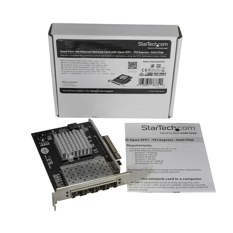 STARTECH 4 Ports PCI Express 10G SFP+ Netwerkkaart, Intel XL710 Open SFP+ Converged Adapter, PCIe 10 GbE Server NIC