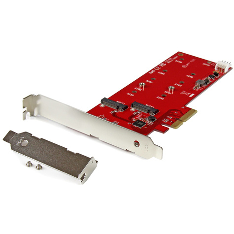 STARTECH 2x M.2 SATA SSD controller kaart - PCIe - PCI Express M.2 SATA III Controller - NGFF kaart adapter - Controller voor opslag