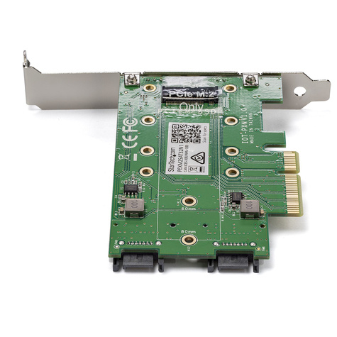 STARTECH 3-poorts M.2 SSD (NGFF) adapter kaart- 1 x PCIe (NVMe) M.2, 2 x SATA III M.2 - PCIe 3.0 - PCI Express 3.0 M.2 NGFF kaart