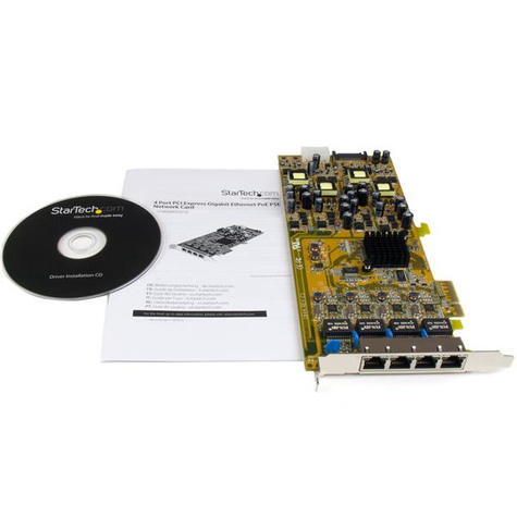 STARTECH 4-poorts gigabit Power over Ethernet PCIe-netwerkkaart - PSE / PoE PCI Express NIC - Netwerkadapter - PCIe x4 - Gigabit Ethernet x 4