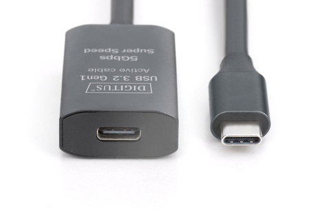 DIGITUS Actieve USB-C-verlengkabel, 5m 5G, USB 3.2 Gen1, USB-C - USB-C (M/V)